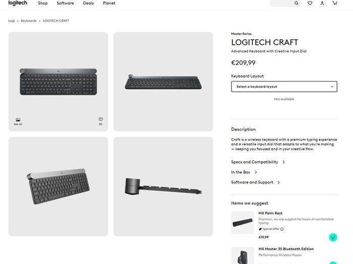 Logitech Craft Creative Wireless Keyboard - Brand New Unused Backup