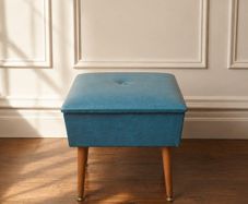 Vintage SHERBORNE Sewing Box  Foot Stool