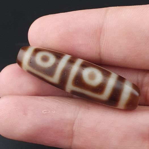 Anitque Himalayan 4 Eyes Tibetan Agate Bead Amulet