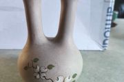 Vintage Dogwood Pigeon Forge Pottery Tennessee Double Handle Wedding Vase