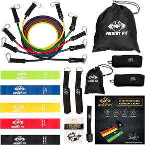 FREE EXPRESS SHIPPING Resistance Bands Set By Resist Fit-10-Level Adjustable Home Gym Equipment - Fitness Gear for Therapy Support, Stretching, Training, Gymnastics, Sports - Portable Workout Equipment with Carry Bag