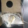 Chokin White Fan Shaped Dish Art of Chokin 24k Gold Edged Made in Japan Image 4