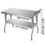 Single-Shelf Professional Stainless Steel Open Kitchen Folding Work Prep Tables Easy Storage for Home Commercial Image 2