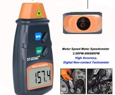 Non Contact Digital Laser Tachometer Rpm Tach Speed Gauge Engine Rotation Measurement for Lathe Motors Laser Photo Tachometer
