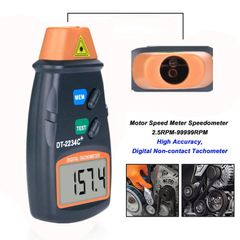 Non Contact Digital Laser Tachometer Rpm Tach Speed Gauge Engine Rotation Measurement for Lathe Motors Laser Photo Tachometer