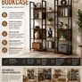 Storage Shelves bookcase with 14 shelves Free standing Image 8