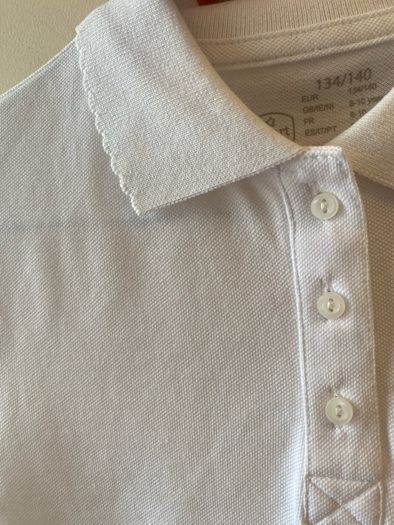 3 White girls polo shirts (new/as new) age 8-9