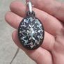 Mid 19th Century Mother Of Pearl Jet Mourning Pendant (Double Sided Engraving) Image 3