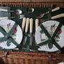 Vintage Optima wicker picnic basket with Roy Kirkham plates and mugs Image 2