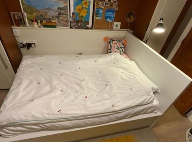 ikea malm ottoman bedframe + mattress, standard double