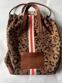 Codello Leopard Backpack/Tote with Leather Trim