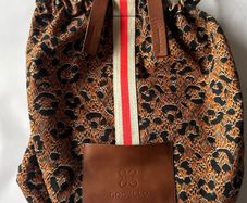 Codello Leopard Backpack/Tote with Leather Trim
