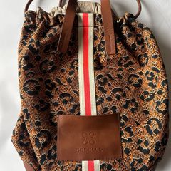 Codello Leopard Backpack/Tote with Leather Trim