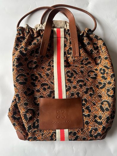 Codello Leopard Backpack/Tote with Leather Trim
