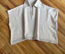 Zara light grey poncho jumper age 9-10