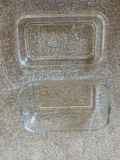Vintage Glass Butter Dish with Cow Design