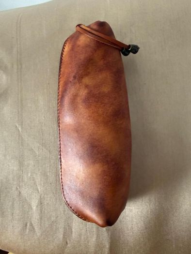 Tan leather Case for pen pencils glasses
