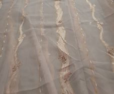 Luxurious Gold Embellished Voile Window Curtain