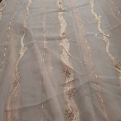 Luxurious Gold Embellished Voile Window Curtain