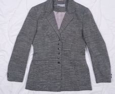 Wallis Grey Textured Linen Blend Jacket Blazer 10UK/38EU