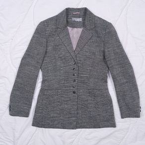Wallis Grey Textured Linen Blend Jacket Blazer 10UK/38EU