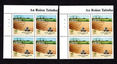 2000 Ireland Centenary of Department of Agriculture Commemorative Stamp  Plate Blocks 1A1A1A1A & 1B1B1B1B Mint Never Hinged (MNH)
