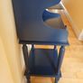 Midnight Blue Upcycled Vintage Hall Stand with Drawer & Gallery Rail Image 6
