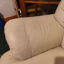 3 Seater & Armchair Cream Leather Image 4