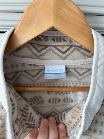 Columbia Men's Beige Pattern Fleece Jacket Size XL