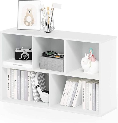 5-Cube Reversible Open Shelf Bookcase, Wood, White (FREE POSTAGE)