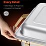 Chafing Dish Buffet Set, 8 Qt 4 Pack, Stainless Steel Chafer with 2 Full Size and 4 Half Size Pans, Rectangle Catering Warmer Server with Lid Water Pan Stand, for Weddings Parties Banquets, Gold Image 6