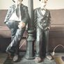 Laurel & Hardy Lamp Figures  Large 230e  & medium 150e (Working) Image 5