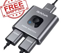 NEW SALE | HDMI Splitter, 4K HDMI Switch 2 in 1 Out or 1 in 2 Out, Aluminum HDMI Switcher
