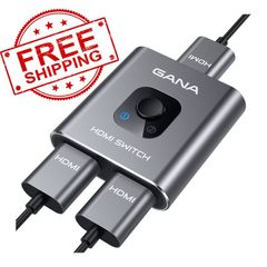 NEW SALE | HDMI Splitter, 4K HDMI Switch 2 in 1 Out or 1 in 2 Out, Aluminum HDMI Switcher