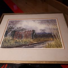 J.K. Flack Water signed water colour framed  print