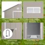 NEW SALE | 13 x 11ft Garden Metal Storage Shed Outdoor Storage Shed with Foundation Ventilation & Doors, Light Grey Image 8