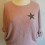 Carla Giannini Angora Wool Jumper Salmon Dusky Pink Heart Star One Size NWT  CAN POST Image 3