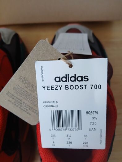 Adidas Yeezy Boost 700 Hi-Res Red - UK 3.5/EU 36 - New in Box