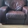 Brown leather armchair Image 2