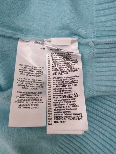 CK Calvin Klein Half Zip/Button Wool Blend Jumper Mens XL