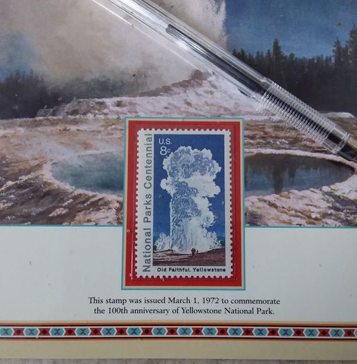 U.S.A. Mint Stamps : Buffalo Nickel Stamp And Coin Panel : " Yellowstone National Park "