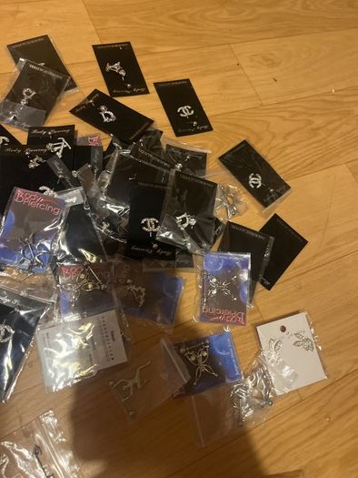 Assortment of peircing shop stock