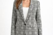 BRAND NEW Ladies Check Blazer: Size 8 (also suit 10 big fitting)