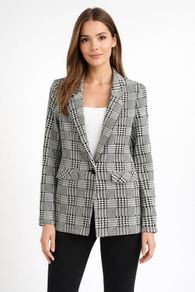 BRAND NEW Ladies Check Blazer: Size 8 (also suit 10 big fitting)