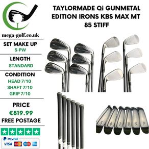 Taylormade Qi GunMetal Edition Irons / 5-Pw / Kbs Max MT 85 Stiff