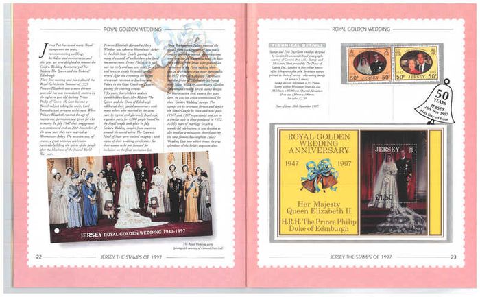 1997 Jersey (Channel Islands) Stamp Year Book (softback) issued by Jersey Post with 14 images of contents