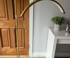 Half Moon LED Beauty Lamp. Gold Adjustable Floor Light