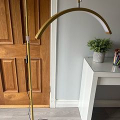Half Moon LED Beauty Lamp. Gold Adjustable Floor Light