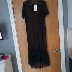 Bershka Black Sheer Dress.   Size.- M- 14.   B.N.W.T