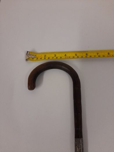 Vintage Bamboo Walking Stick Cane with Silver Collar